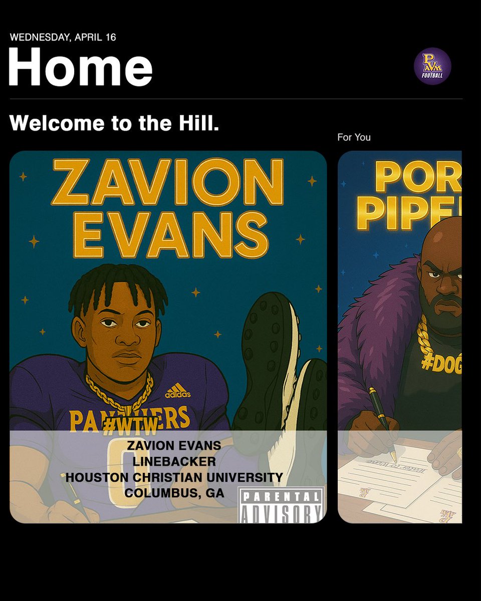 pvamufb_'s tweet photo. Track 10: Other Side ft. Zavion Evans

Welcome to the Hill✍️

#DOG | #WTW | #PVAMUFootball https://t.co/p6b7mVtdW3