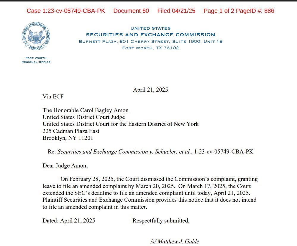 Corey Costa’s Crypto Coins (@coreycosta123) on Twitter photo Case Dismissed!!!!! #PulseChain is free now!!!! Congratulations <a href="/RichardHeartWin/">Richard Heart</a> to you!!!! $HEX #HEX Case Dismissed!!!!! #PulseChain is free now!!!! Congratulations <a href="/RichardHeartWin/">Richard Heart</a> to you!!!! $HEX #HEX