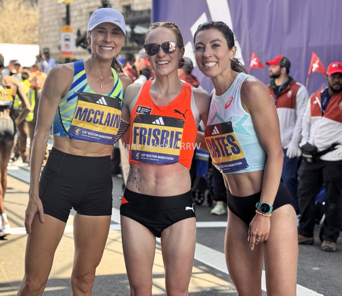 David Monti 🥑 (@d9monti) on Twitter photo The top three USA woman at the #BostonMarathon, <a href="/JessTonn/">Jessica McClain</a> (7th, 2:22:43), Annie Frisbie (8th, 2:23:21), and Emma Bates (13th, 2:25:10).
📷@janemonti1 for Race Results Weekly The top three USA woman at the #BostonMarathon, <a href="/JessTonn/">Jessica McClain</a> (7th, 2:22:43), Annie Frisbie (8th, 2:23:21), and Emma Bates (13th, 2:25:10).
📷@janemonti1 for Race Results Weekly