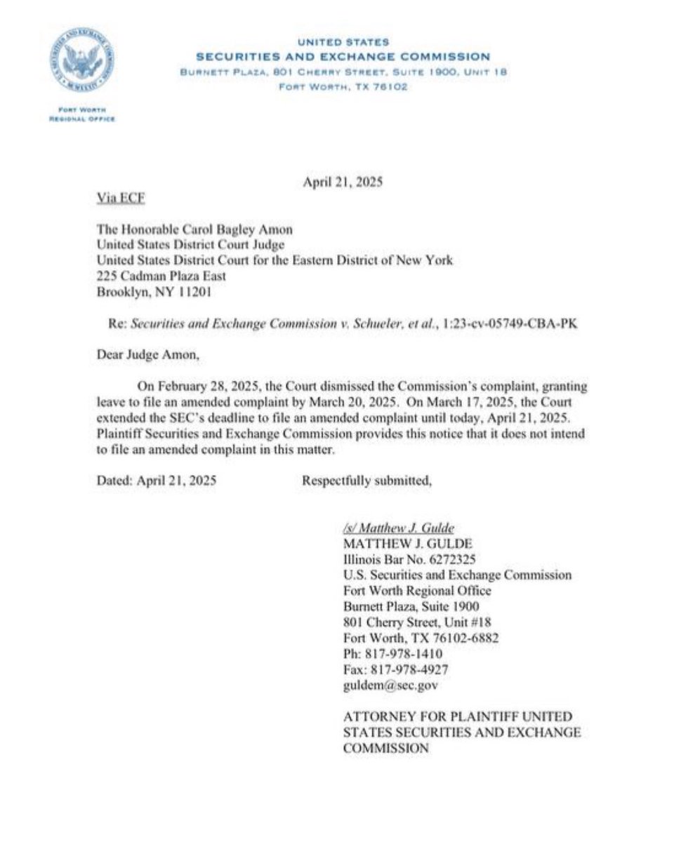 🚨BREAKING🚨

The SEC folds. Case against RH is DONE.
#PulseChain about to melt faces! 💹