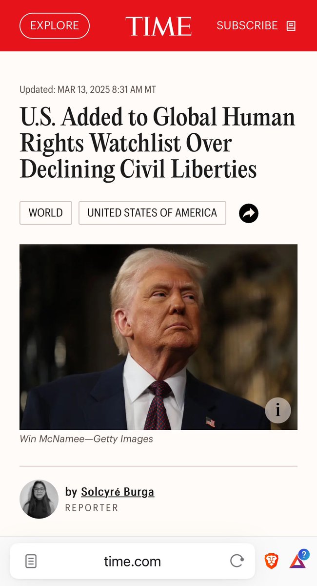 OfficialKruYME's tweet photo. @giawfreddy Interesting.
But electing someone with civil liability for sexual abuse, multiple indictments, ongoing criminal trials, and an authoritarian governing style isn’t a concern for you, right?
How about the U.S. being added to the Human Rights Watch List?
No? Nothing?
Oh well 🤷🏾‍♂️ https://t.co/vmegx79V4B
