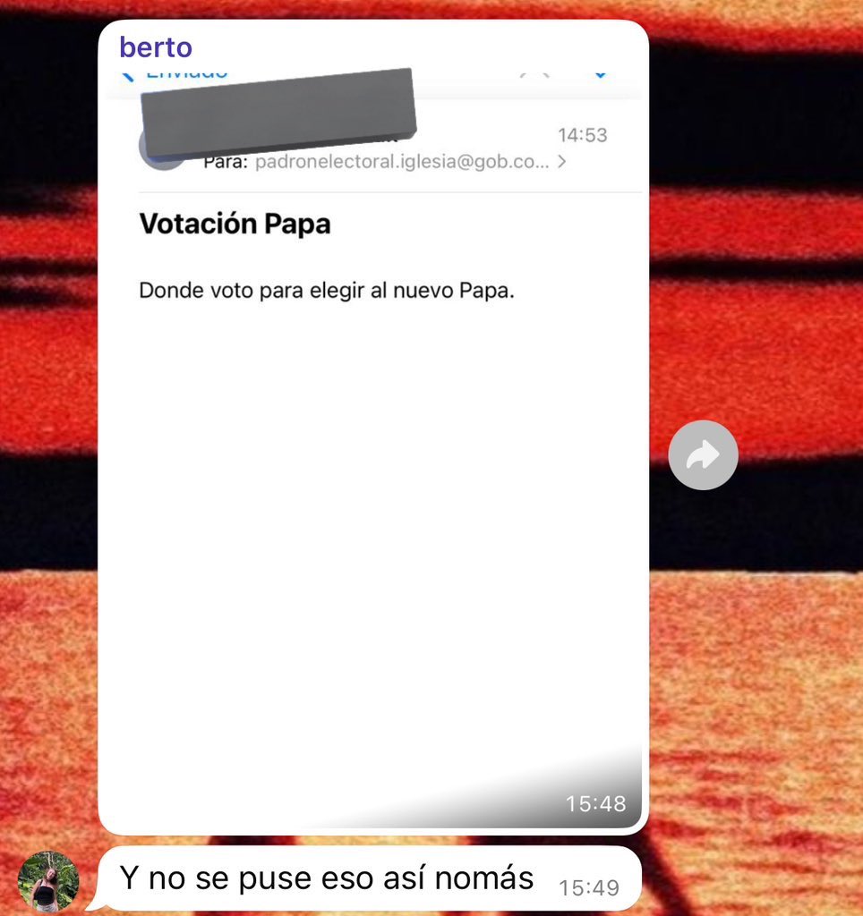 Mando mail la loca, quiere votar.