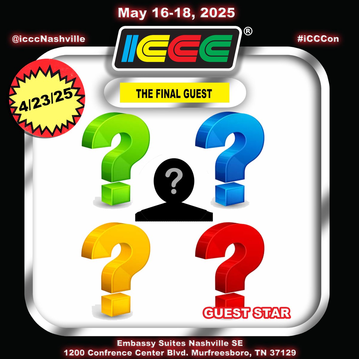 ICCCNashville's tweet photo. One last very special guest announcement! Stay Tuned! #iCCCon https://t.co/rOJhVcWag9