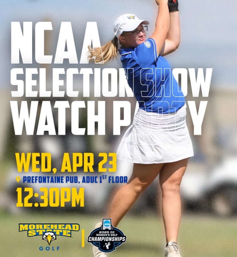 Join the <a href="/MSUEaglesWGolf/">MSU Women's Golf</a> Team this Wednesday in Prefontaine Pub for their NCAA Selection Show Watch Party💙💛🦅

12:30 pm ET 

#SoarHigher #SkoEags
