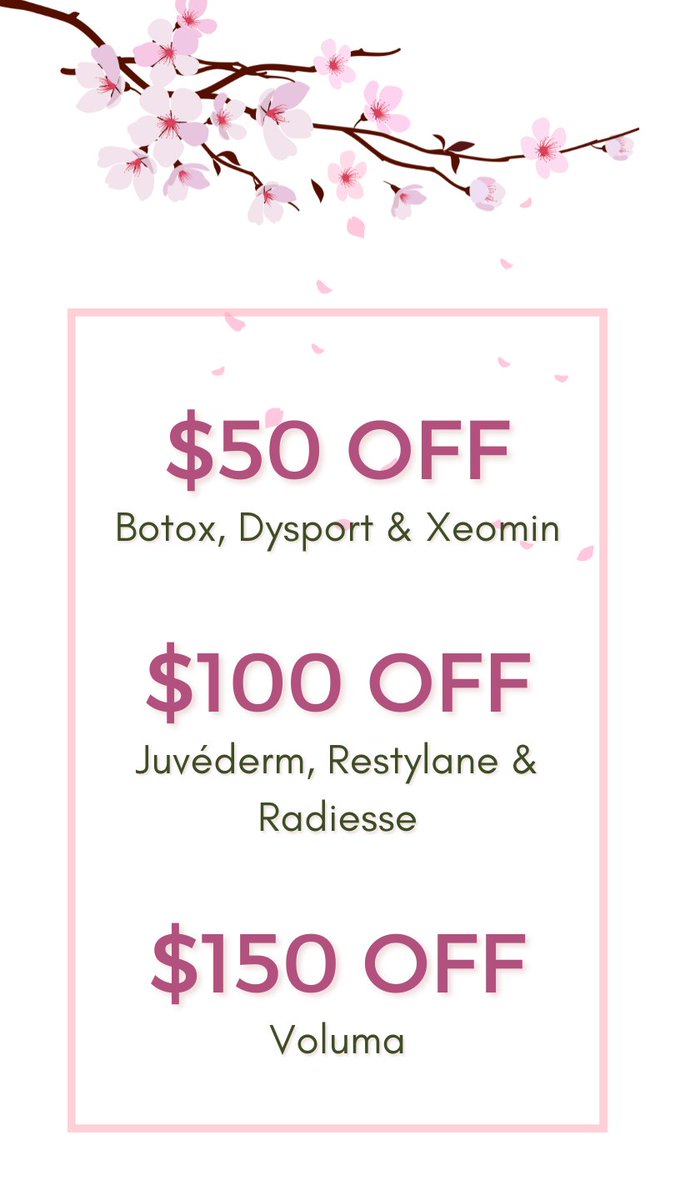 dufresnemd's tweet photo. Our Annual Spring Special begins tomorrow! Huge saving on injectables, skincare, &amp; peels! Call +1 703-207-3065. See more https://t.co/PYfRU00omT https://t.co/sTtcy4Dtlo