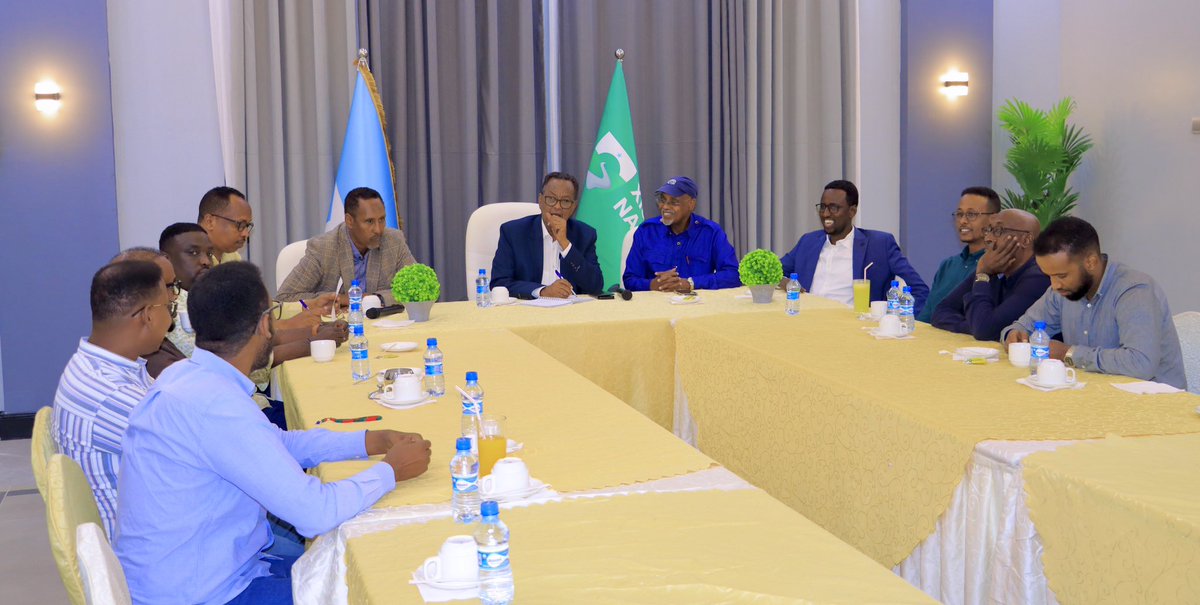 nagaadparty's tweet photo. Presidential candidate & Chairman of the NAGAAD Party, @AbdiShirdoon (Saacid), held a consultation meeting today with several directors of independent media houses in Mogadishu. The meeting was part of his ongoing national consultations with various sectors of Somali society.

The discussion focused on the role of independent media in safeguarding freedom of expression, raising public awareness, and supporting nation-building efforts.

Candidate Shirdon recognised the media as a cornerstone of democracy and emphasised the importance of protecting journalists and ensuring a free press.

“If independent media is respected and supported in a meaningful way, it can serve as a unifying platform for the nation, one that prevents division within our society,” said Candidate Shirdon.

He urged media leaders and journalists to uphold high standards of ethics, professionalism, and knowledge, so that the press can truly serve the public interest and help bring communities closer together.

In conclusion, the meeting reaffirmed the shared understanding of the vital role that a free press plays in building a democratic state.