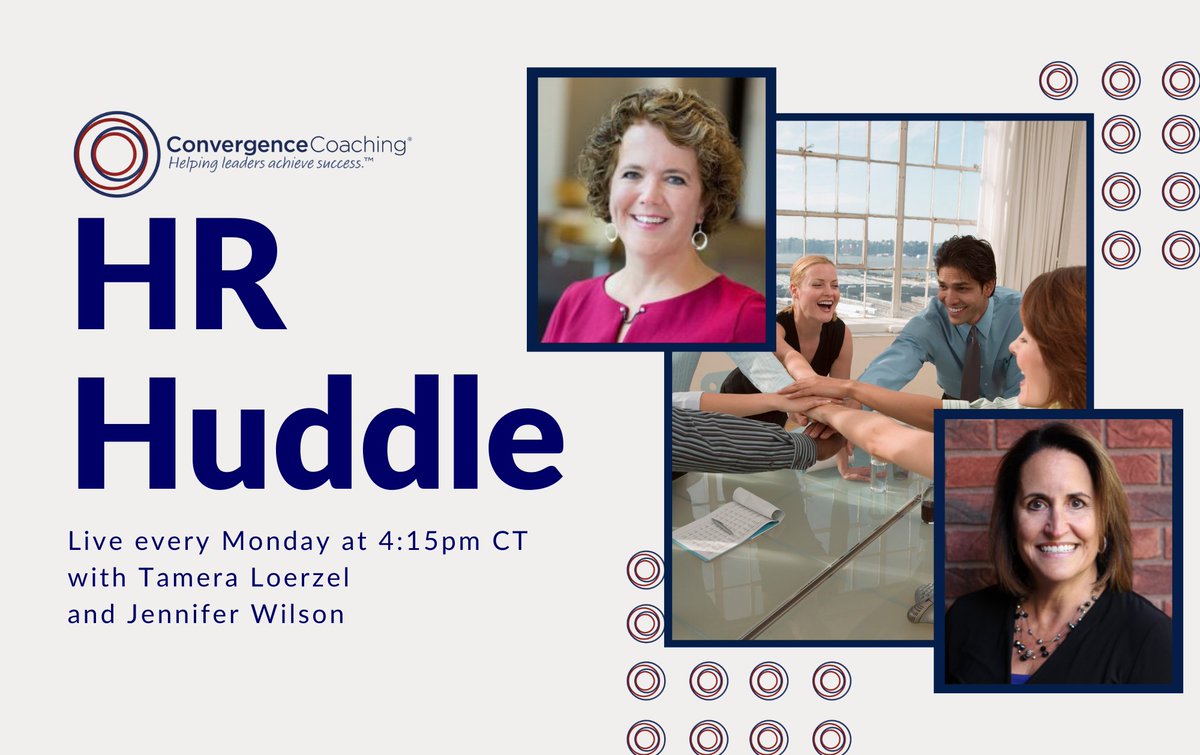 ConvergenceSays's tweet photo. Thanks so much for joining @tameraloerzel and @JenLeeWilson today for #HRHuddle! Join us again next week for another live discussion of all things talent management and HR! https://t.co/NagzLM14RW