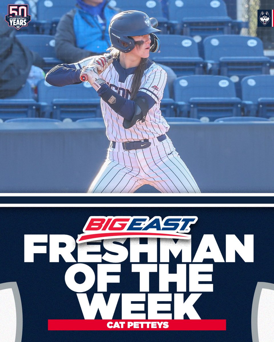 UConn Softball (@uconnsoftball) on Twitter photo Cat Petteys repeats as the <a href="/BIGEAST/">BIG EAST Conference</a> Freshman of the Week‼️Congrats Cat!
#WEbeforeme Cat Petteys repeats as the <a href="/BIGEAST/">BIG EAST Conference</a> Freshman of the Week‼️Congrats Cat!
#WEbeforeme