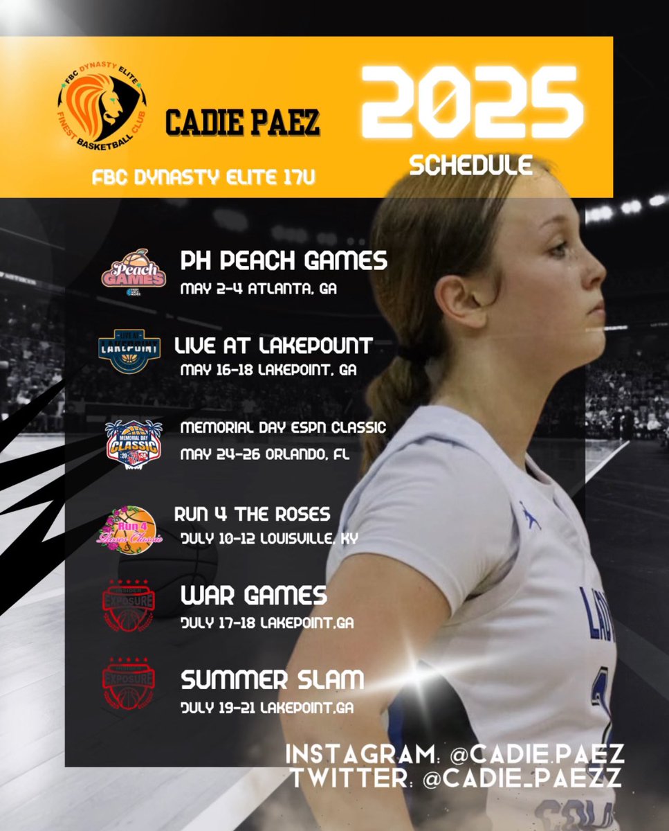 AAU schedule for this year! 
I will also be playing at Apache Memorial in Ralleigh North Carolina April 25th-27th.