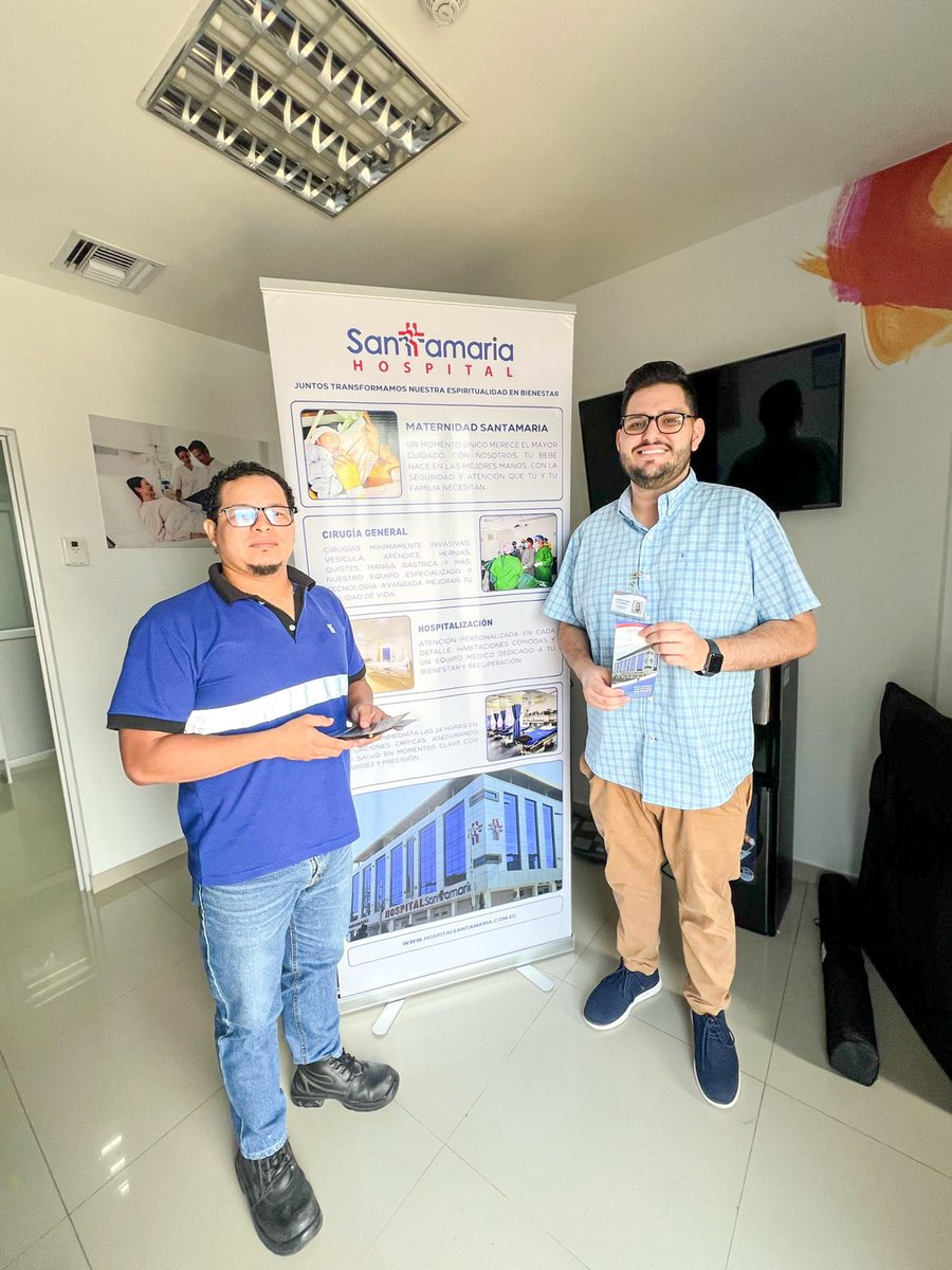 HSantamariaEC's tweet photo. ✨ Feria de Salud en Fresenius ✨

Un espacio para acercarnos a colaboradores y empresas que apuestan por su bienestar a través del seguro de salud privado 🩺👥
.
.
#santamaria #salud #bienestar #feriadedalud #seguroprivado #medicina #fresenius #aon #bupa #guayaquil #ecuador https://t.co/q1ZPOSwmje
