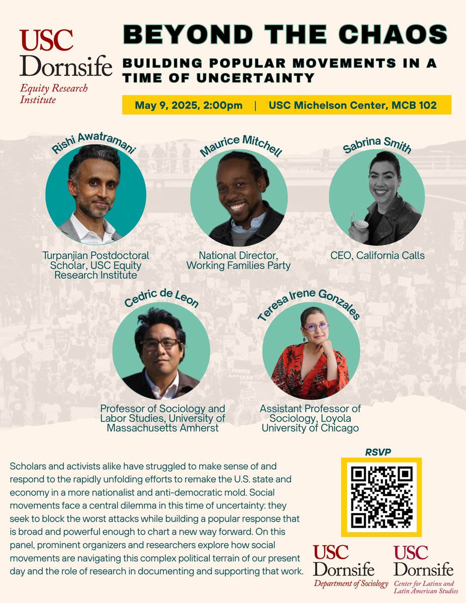 5/9, Beyond the Chaos: Building Popular Movements in a Time of Uncertainty
➡️bit.ly/turpanjian-2025
Prominent organizers &amp; researchers will explore how social movements are navigating today's complex political terrain &amp; the role of research in documenting &amp; supporting that work.