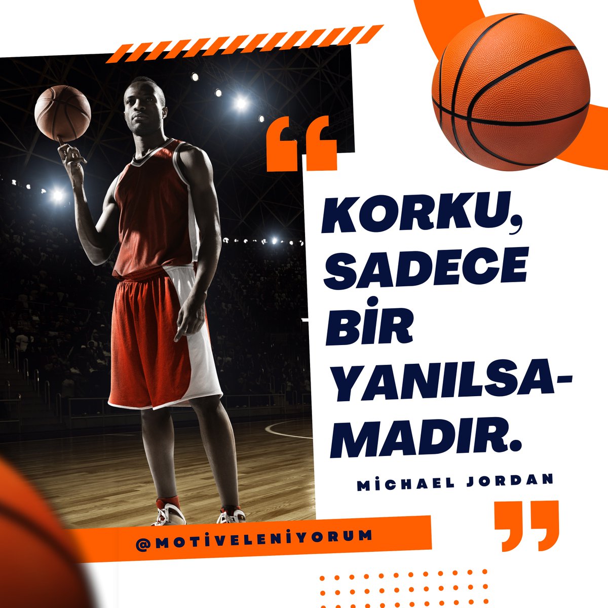 "Korku, sadece bir yanılsamadır." — Michael Jordan 🏀 

Bugün hangi korkunu yeneceksin? Paylaş, ilham ol! #Motivasyon #KorkusuzOl #İlham