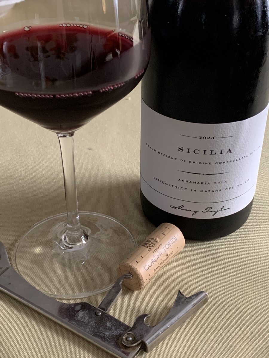 winenewsmaster's tweet photo. It's #WineOClock! Tonight a @marytaylorwine Sicilian red. Not fond of the symCork, but I am fond of her wine. Com'on, Mary, come to #RhodeIsland. I mean, even #JamesBeard has us on the map! https://t.co/dT3mhozyK7 https://t.co/EAxNPZRrAq