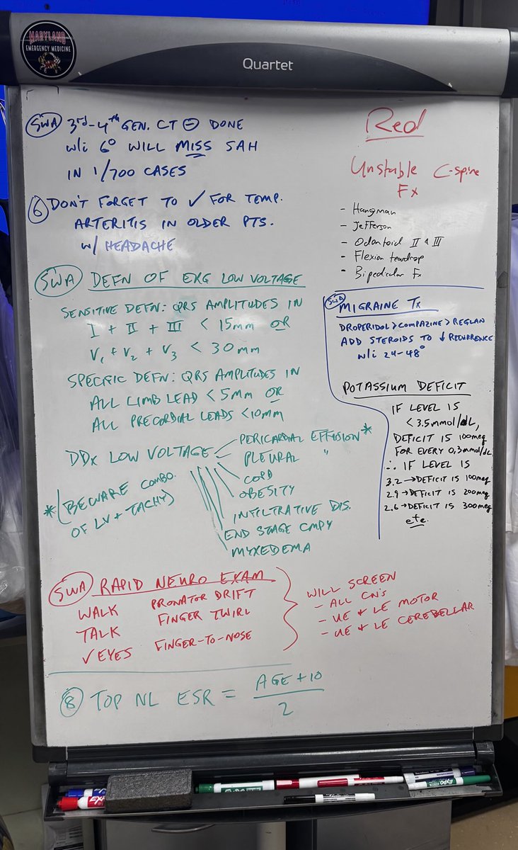 Monday night shift ⁦<a href="/UMEmergencyMed/">U of Maryland Emergency Med</a>⁩ #foamed #WhiteBoardShift