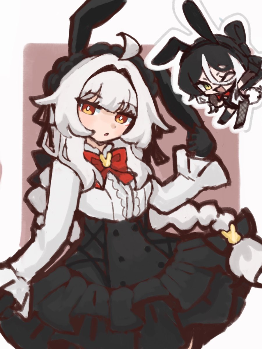 LCB_82's tweet image. Well everyone was drawing bunny suit so I did a quick sketch of them