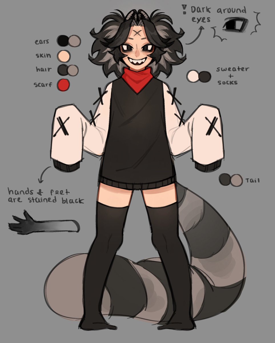 hello gang I finally did a decent actual reference for raccoon #oc