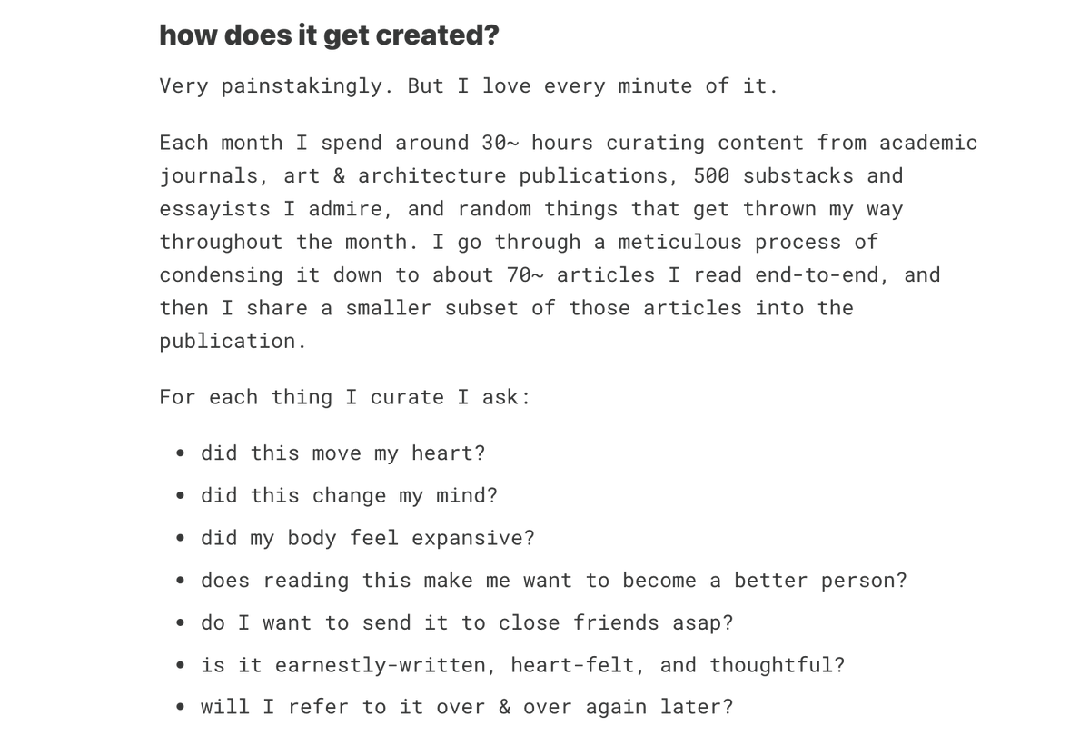 how i curate for my rabbit holes newsletter each month

like the nutrition in our food, our online content diet should ideally meet the following requirements:
