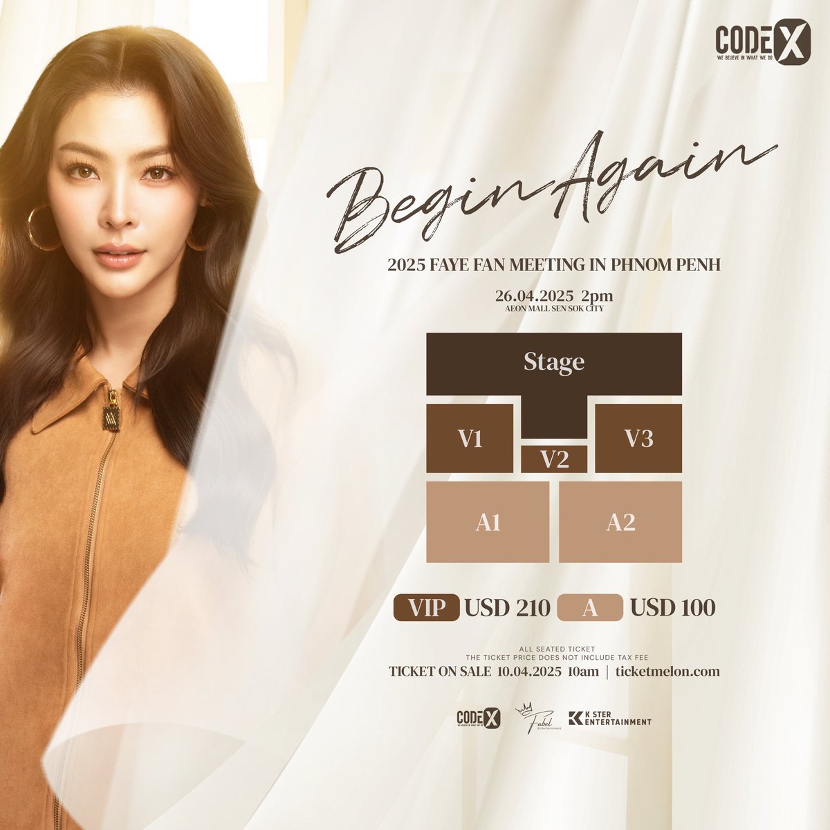 sandra_002_'s tweet image. C’mon guys buy tickets 🥺❤️‍🩹

Tickets are still available for zone VIP-A ticketmelon.com/codexteam/faye…

📅 🗓️ Date: April 26, 2025 (2:00 PM)
📍 Location: ÆON Mall Sen Sok City!
🎫 Ticket Prices: $210 / $100

#BeginAgain
#FayePeraya