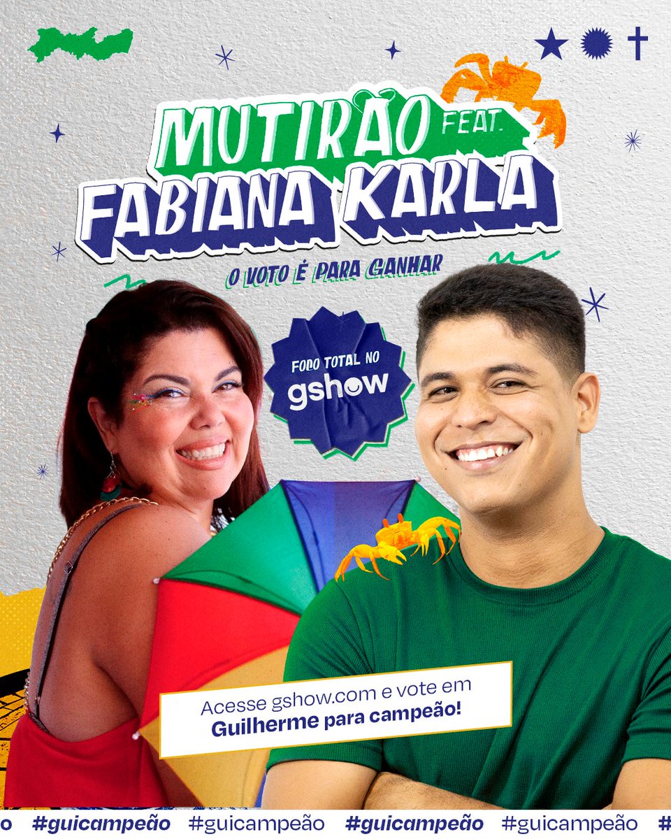 🦀 MUTIRÃO FEAT FABIANA KARLA! 🦀
É HORA DA VOTAÇÃO!
Vamos juntos votar para Guilherme vencer o BBB25! 💪🔥

🔹 Comente um emoji a cada 20 votos! 👇

Encerra: 08h00
Meta: 2K

✅ O voto é para GANHAR, vote em GUILHERME!
⚠ Link para votação:

▪️ Voto único: gshow.globo.com/realities/bbb/…