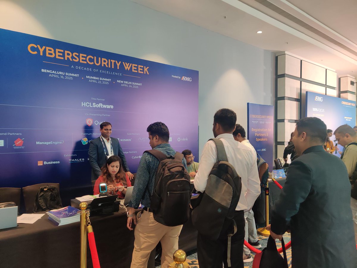 Cybersecurity Week: Mumbai has officially kicked off as attendees begin checking in. The energy is high, the conversations have already begun — and we're all set for a power-packed day of insights.

Stay tuned!

#ISMGSummits #CybersecurityWeek2025 #MumbaiSummit2025