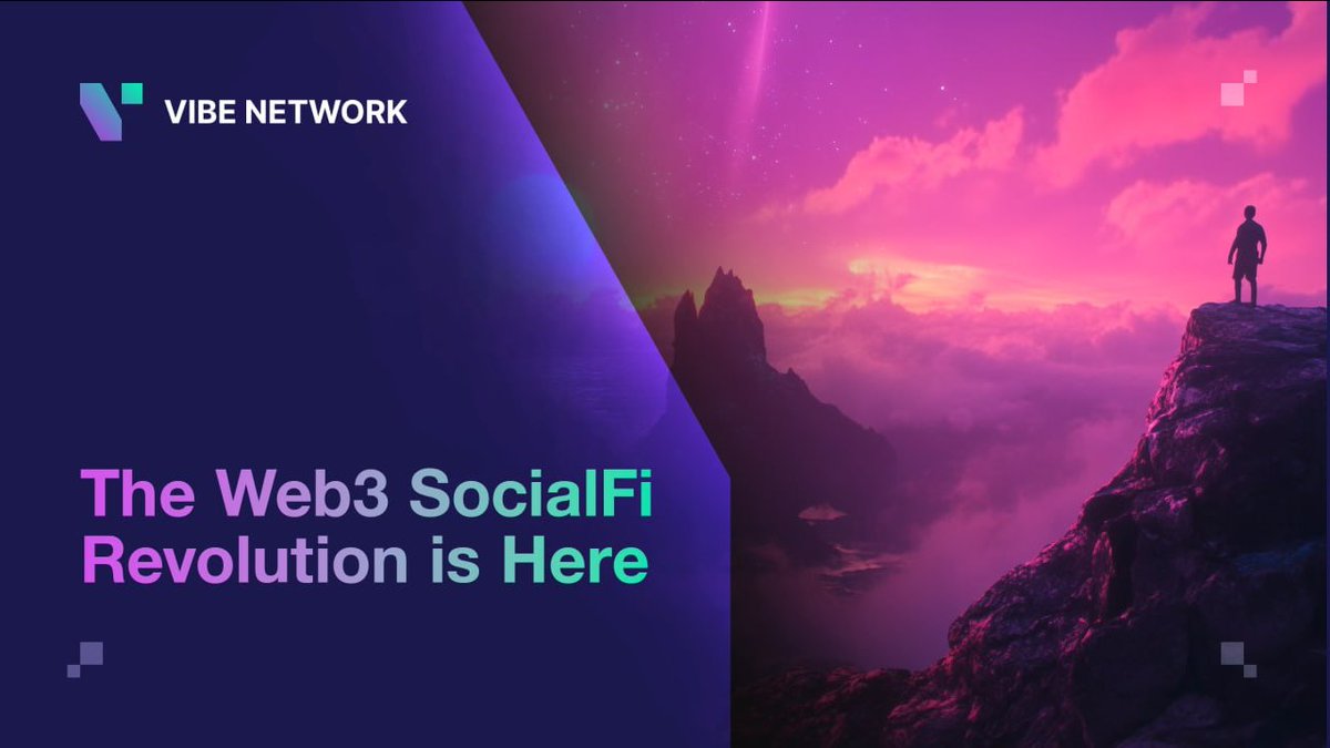 Web3 is transforming the digital landscape. Say goodbye to centralized control and hello to user ownership.

✨ Vibe Network is leading the SocialFi movement, where you control your data, monetize your content, and earn for your engagement.