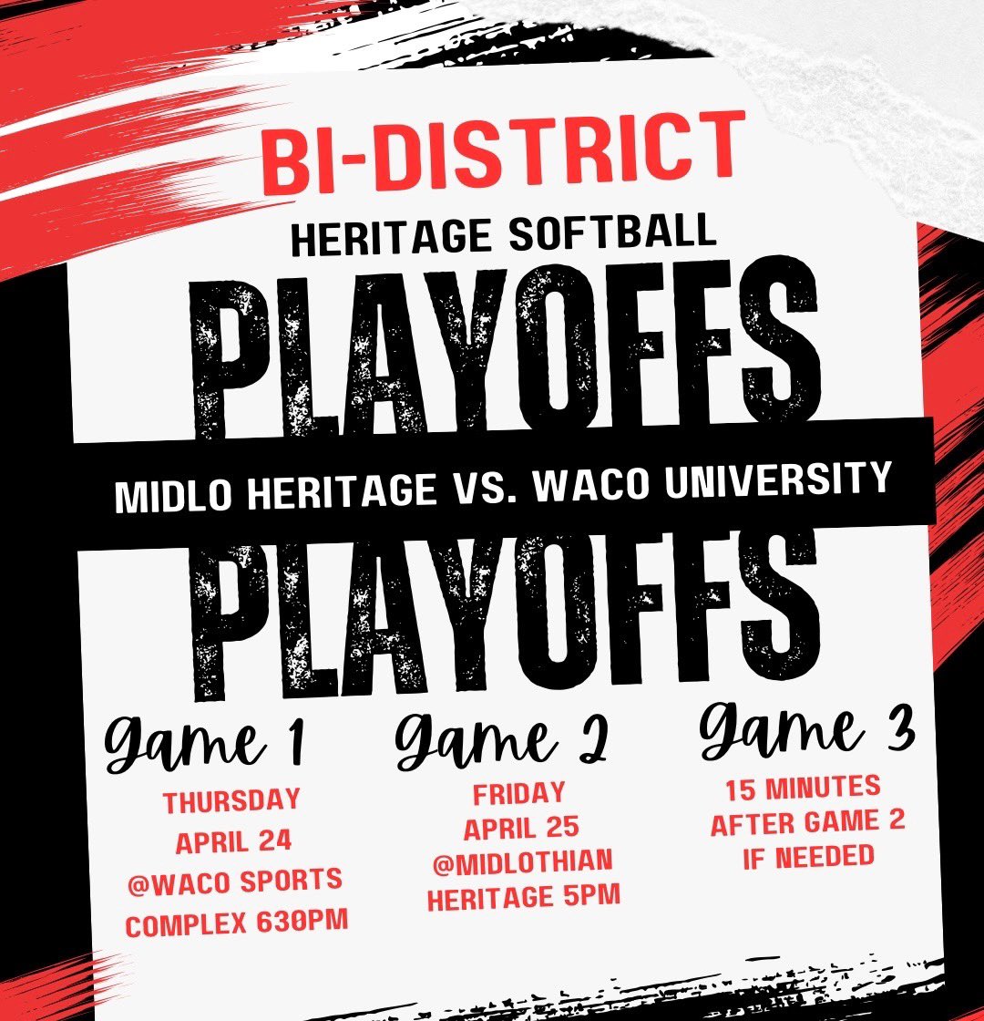 HHS Jag Softball (@hhsjagsoftball) on Twitter photo Come out, wear red, and cheer on your Jaguars!!!! <a href="/MISD_Athletics/">Midlothian ISD Athletics</a> <a href="/MidloHeritage/">Heritage HS</a> <a href="/MidloMirror/">Midlothian Mirror</a> <a href="/GMsportsmedia1/">GM Sports Media</a> <a href="/TXPrepSoftball/">Texas Prep Softball</a>
#gd2baj Come out, wear red, and cheer on your Jaguars!!!! <a href="/MISD_Athletics/">Midlothian ISD Athletics</a> <a href="/MidloHeritage/">Heritage HS</a> <a href="/MidloMirror/">Midlothian Mirror</a> <a href="/GMsportsmedia1/">GM Sports Media</a> <a href="/TXPrepSoftball/">Texas Prep Softball</a>
#gd2baj