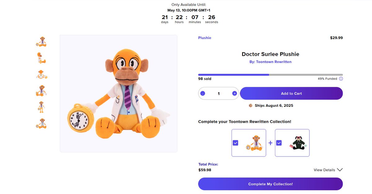 BOTH OF TOONTOWN REWRITTEN'S MAKESHIP PLUSHES JUST SHADOW DROPPED