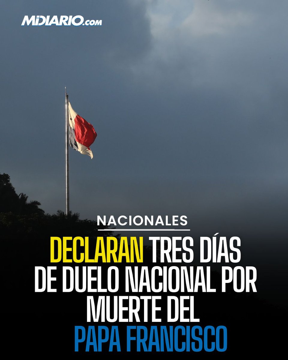 Durante ese tiempo, la Bandera Nacional ondeará a media asta en todo el país, en señal de luto y recogimiento por la pérdida del líder de la Iglesia Católica.
midiario.com/nacionales/dec…