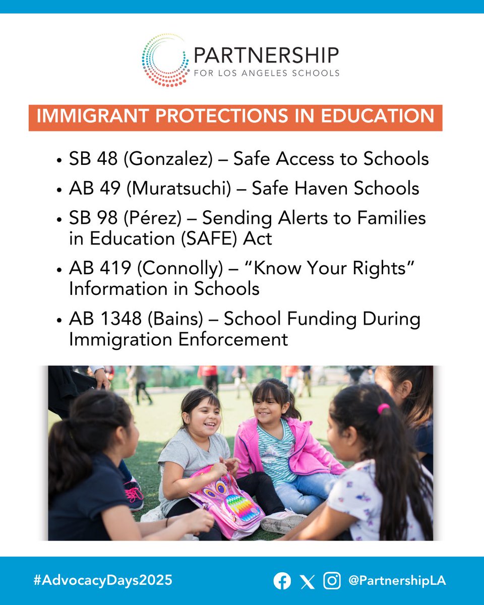Tomorrow, Partnership students, parents, educators, and partners are heading to Sacramento for our #AdvocacyDays2025! Check out what we’re prioritizing this year as we continue championing equity and opportunity in our schools.

More on each priority to come!

#PartnershipLA