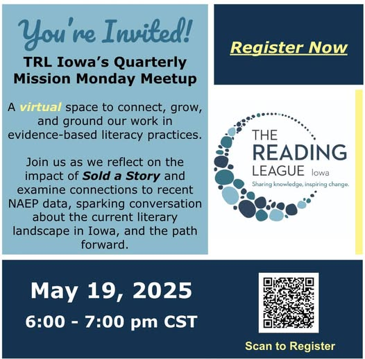 IOWA educators, parents, caregivers and community members. . . join us for this discussion! Register today!!
zeffy.com/.../the-readin…...