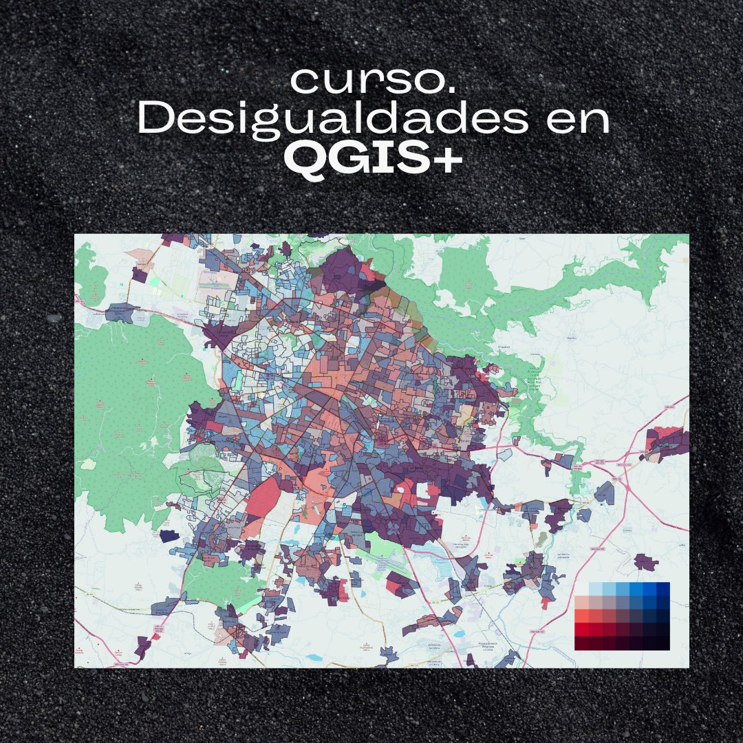 Para quienes nos han escrito sobre el curso...👀 📣 Aún hay espacio en la 2ª edición de Desigualdades QGIS+ 🗺️😻

Aprenderemos a mapear desigualdades con QGIS, Google Earth, GEODA y QField 🛰️

📅 Iniciamos 28 de abril
🕕 6-8 pm (CDMX)
📝 Inscríbete aquí: forms.gle/cvHkZYpvLCASDh…