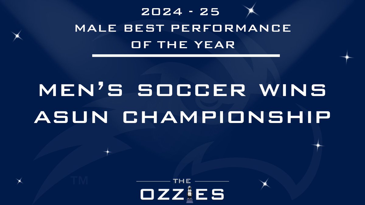 The winner for Best Male Performance is 𝗠𝗲𝗻'𝘀 𝗦𝗼𝗰𝗰𝗲𝗿 winning the ASUN Championship!

#TheOzzies25