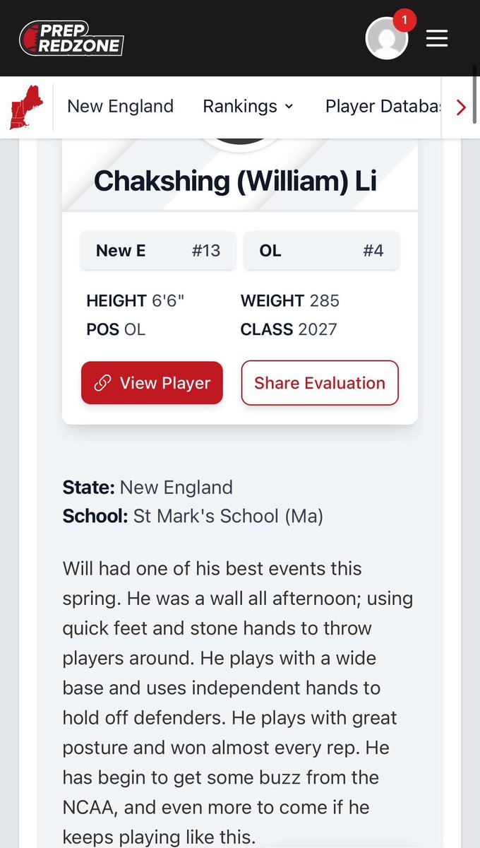 ChakShing (William) Li (@will_li79) on Twitter photo Thank you <a href="/coach_Big_Homie/">Amal Scott</a> and <a href="/PRZNewEngland/">Prep Redzone New England</a> for the ranking and write up! #Relentless Thank you <a href="/coach_Big_Homie/">Amal Scott</a> and <a href="/PRZNewEngland/">Prep Redzone New England</a> for the ranking and write up! #Relentless