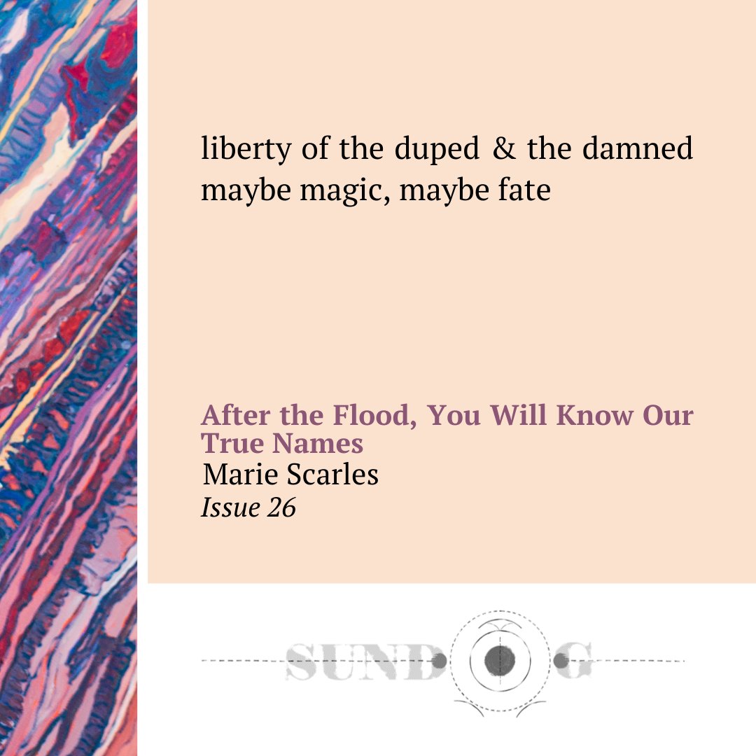 Issue 26 Poetry ❤️

sundoglit.com/marie-scarles/