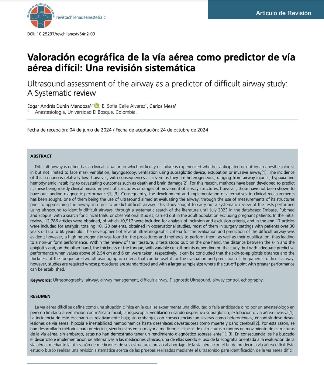Más y nuevas indicaciones de POCUS en vía aérea!!! 🤓🤓🤓🤓🤓 este es sólo el comienzo ... revistachilenadeanestesia.cl