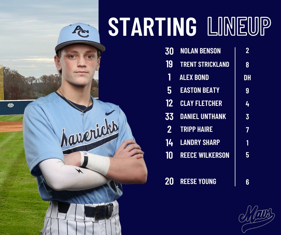 Game 2 lineup vs. Scott County!
#MavsBSB🤘⚾
