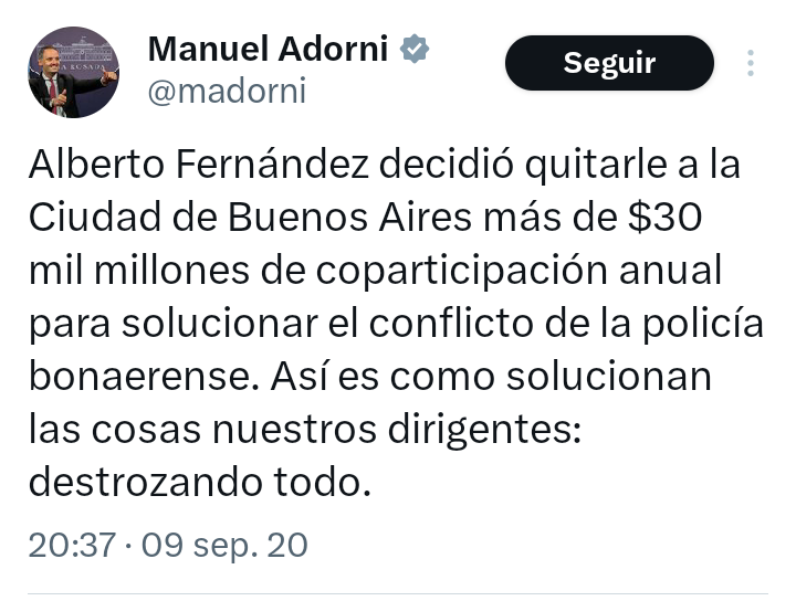 Pensará lo mismo?
Devolverle a CABA lo que le corresponde de coparticipación?