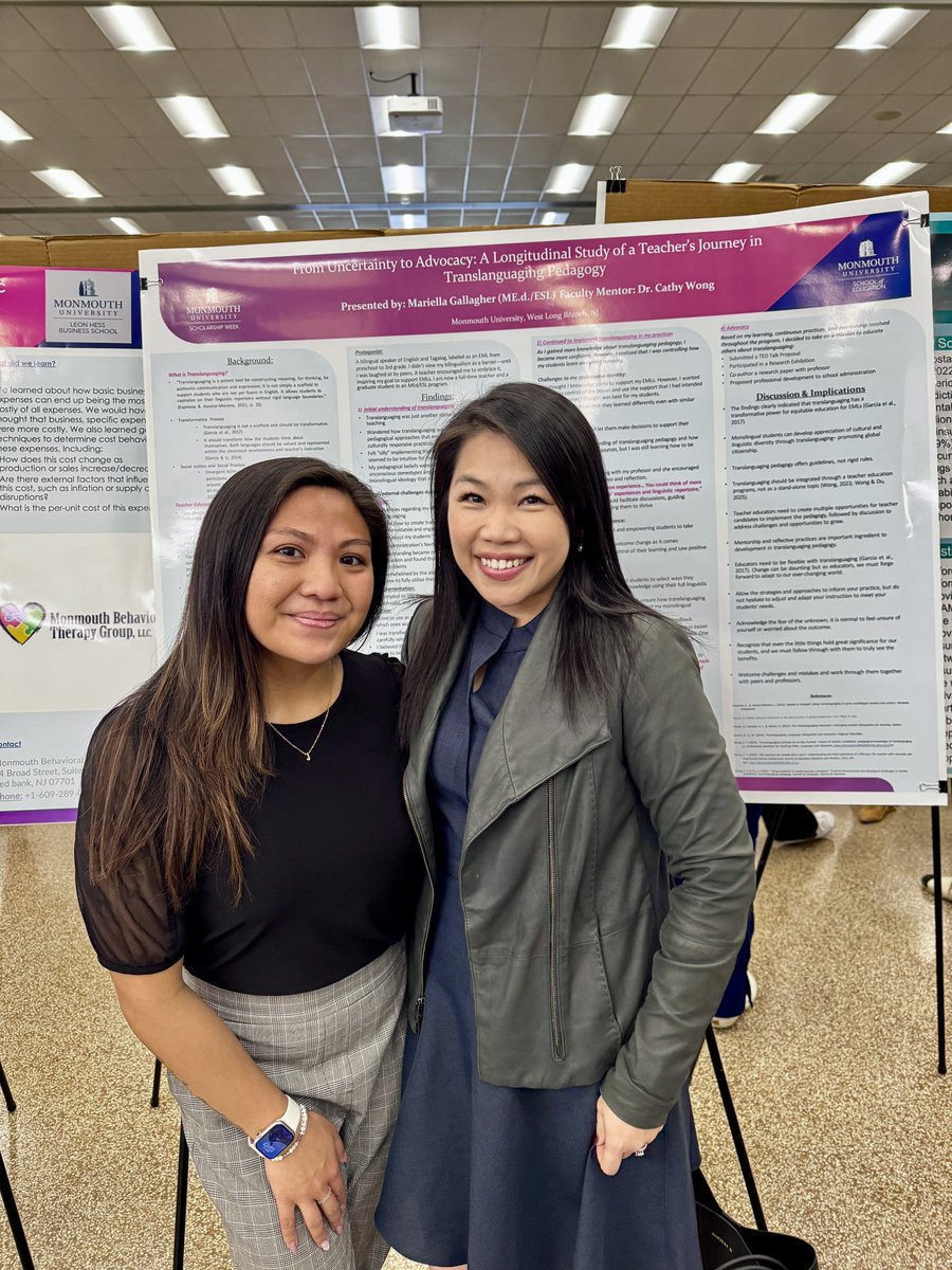 Dr. Cathy Wong (@dr_cathywong) on Twitter photo So proud of Mariella, my grad student in the MEd/ESL program <a href="/MUschoolofEduca/">MU School of Ed</a> ! She shined at the Monmouth University Student Research Exhibition. Full-time teacher, grad student, and researcher ā amazing!
#ESLteacher #StudentResearch So proud of Mariella, my grad student in the MEd/ESL program <a href="/MUschoolofEduca/">MU School of Ed</a> ! She shined at the Monmouth University Student Research Exhibition. Full-time teacher, grad student, and researcher ā amazing!
#ESLteacher #StudentResearch