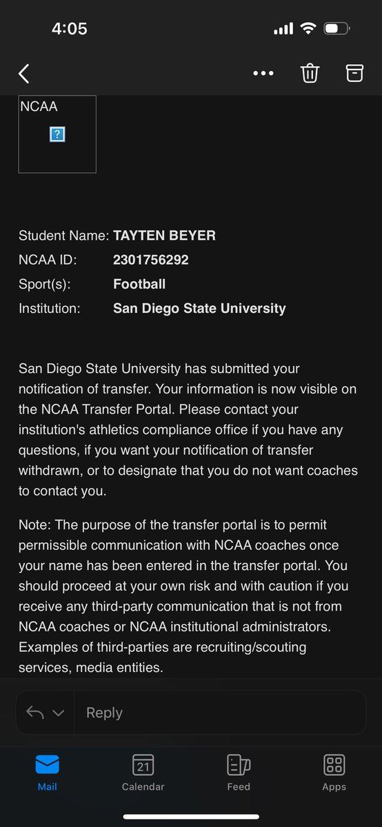 I’m officially entering my name into the transfer portal.  5'11 180 DB/S with 4 years left of eligibility.