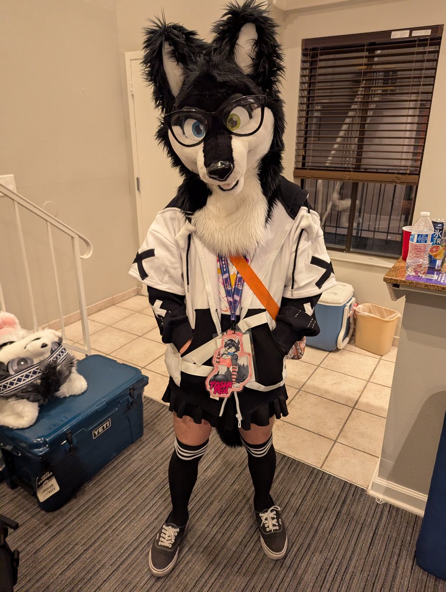 Toshifox's tweet photo. Didn't really suit much but this was my fit for #LVFC uwu~  #LVFC2025 #Fursuit #Furry https://t.co/NSystOfSQH