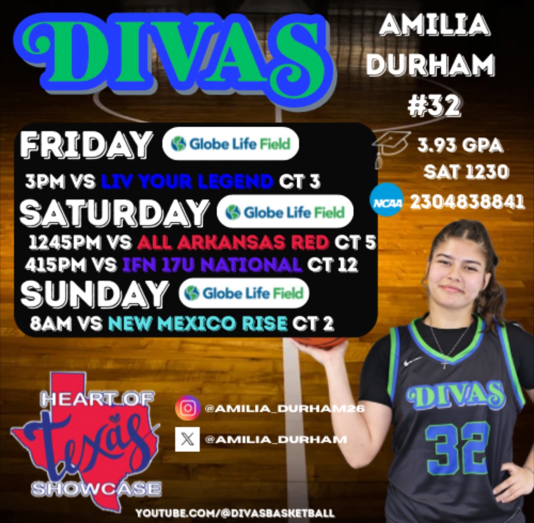 Amilia_Durham's tweet image. Coaches schedule is out! 
Please come check out myself and my @DivasBasketball @Allen_GBB teammates out! 
🅰️⬆️🇨🇱🏀 #LEVEL🆙