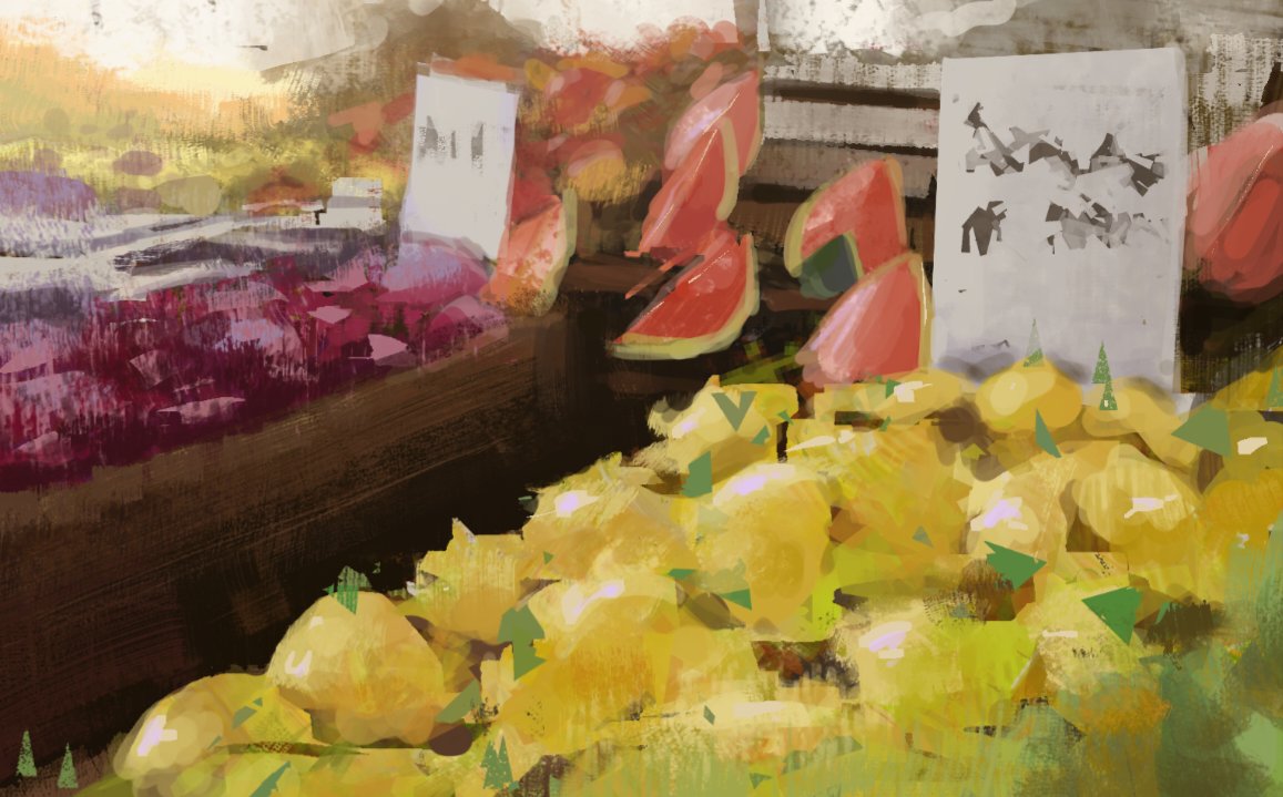 quick sketch of fruit market🍉
21/30 #Pleinairpril