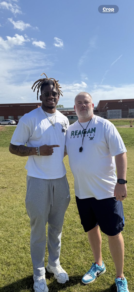 The great ⁦<a href="/ShavonRevel/">Shavon Revel JR</a>⁩ stopped by today. Thankful to have had the opportunity to be a small part of his life. Shavon will become the 1st player in ⁦<a href="/RaidersFB/">Reagan Raiders FB</a>⁩ history to be drafted and play in the NFL. Can't wait til Thursday!!!