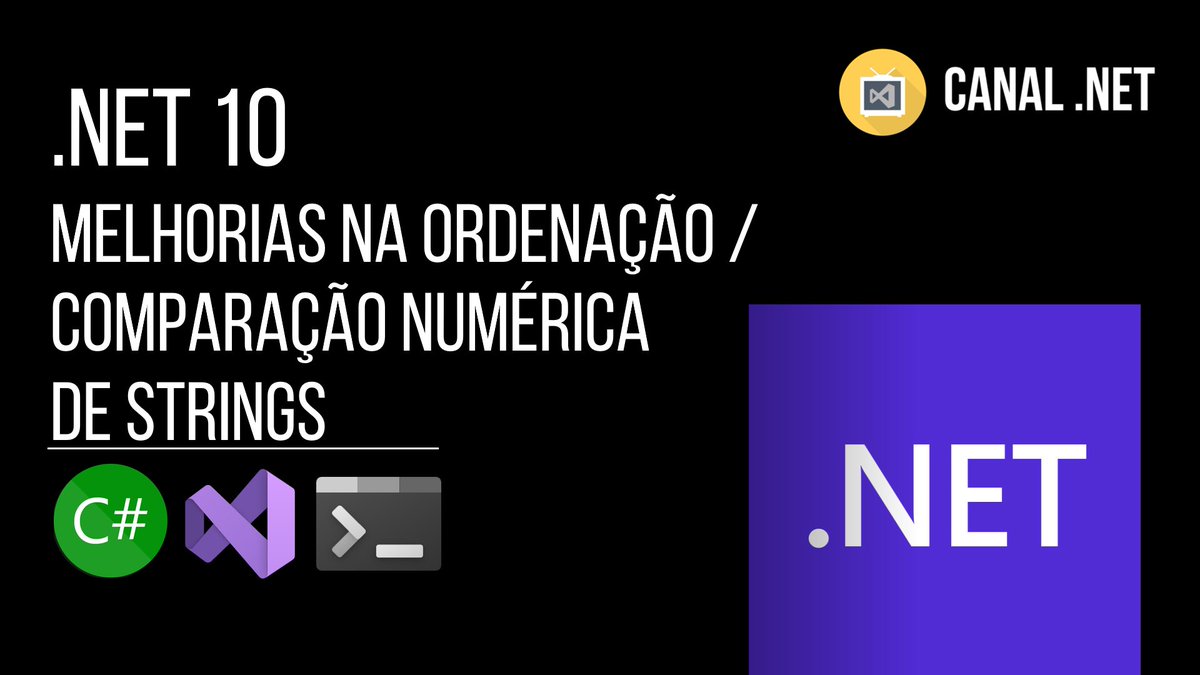 RenatoGroff's tweet image. Novo vídeo no Canal .NET -&amp;gt; .NET 10: melhorias na ordenação/comparação numérica de strings -- Link: youtube.com/watch?v=MnC-74…

C/ @luizcarlosfaria 

#dotnet10 #csharp #aspnetcore #dotnet #visualstudio #visualstudio2022 #vs2022 #opensource #canaldotnet #cortes #cortescanaldotnet