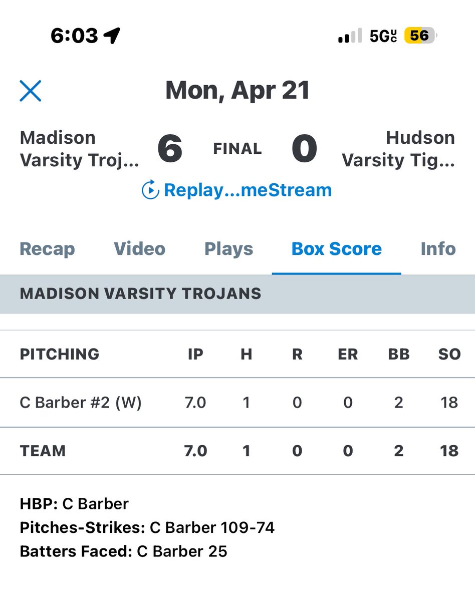 Barber_Chad02's tweet image. Proud of you @BarberBaseball2. Keep grinding kid! 
1 hit
0 ER
18 K’s 🔥
@BUncommitted
@PB_Uncommitted