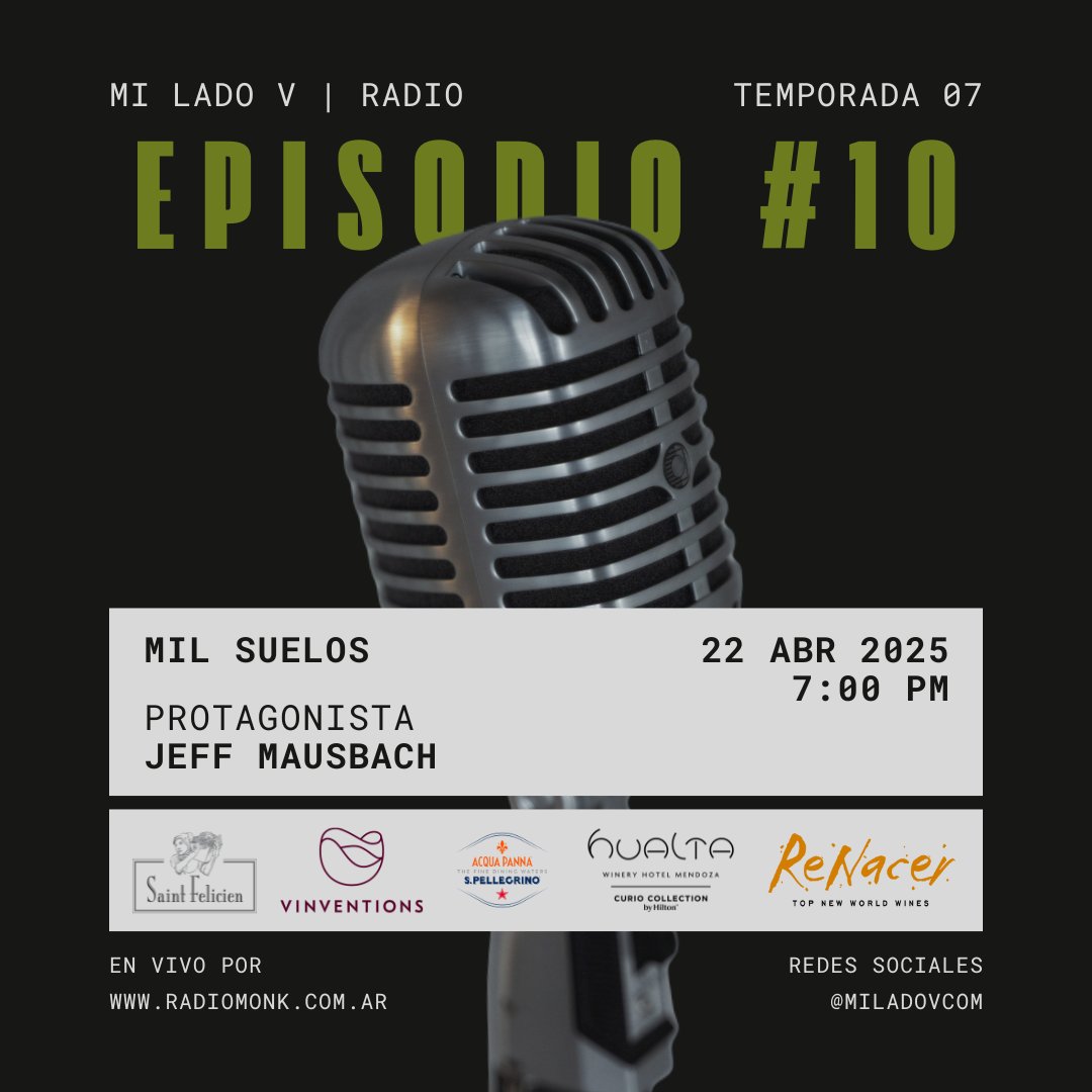 miladovcom's tweet photo. 🎙️ MLV S07E10 - #MilSuelos
4 años después nos volvemos a encontrar con Jeff para charlar de un proyecto que no para de crecer en etiquetas y propuestas.
.
Martes 22, 19hs:
🌐 https://t.co/yGeiKG3XVS
.
Cheers! 😉🍷 https://t.co/zSQUTy2f9a