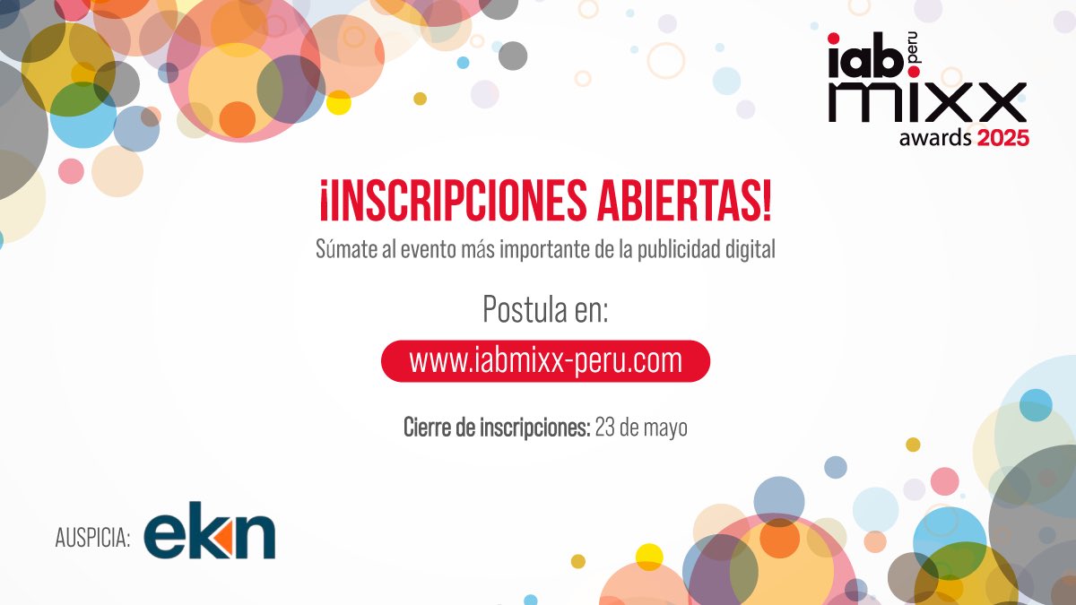iabperu's tweet photo. 📢 ¡Abrimos inscripciones para los IAB Mixx 2025! 🙌

📌 Si has utilizado herramientas digitales de manera estratégica y has tenido campañas que han marcado la diferencia, llegó el momento de demostrarlo. 💪 https://t.co/2r6wos9GMn