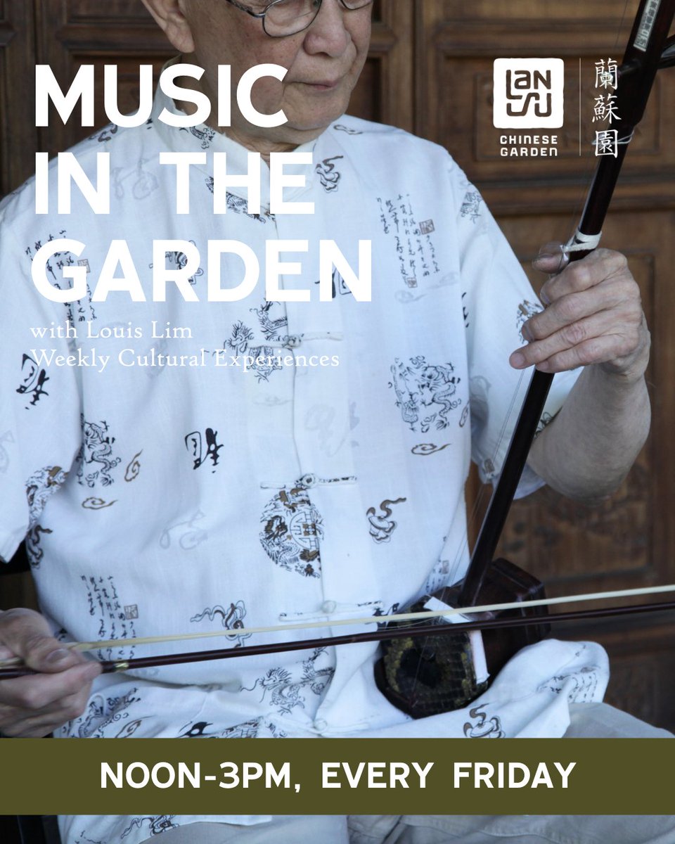 Spring vibes + live music = garden magic! 🎶Kick off Weekly Cultural Experiences 2025 with Music in the Garden, Fridays 12–3 PM starting April 25! Enjoy live Chinese music with Louis Lim as you stroll through blooms. Free w/ admission or membership.