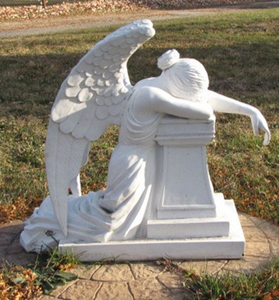 BloodsportTale's tweet image. I don't plan to live that long. If I commission someone to make an Angel of grief but with J, would the folks at the cemetery allow me to use it? lol