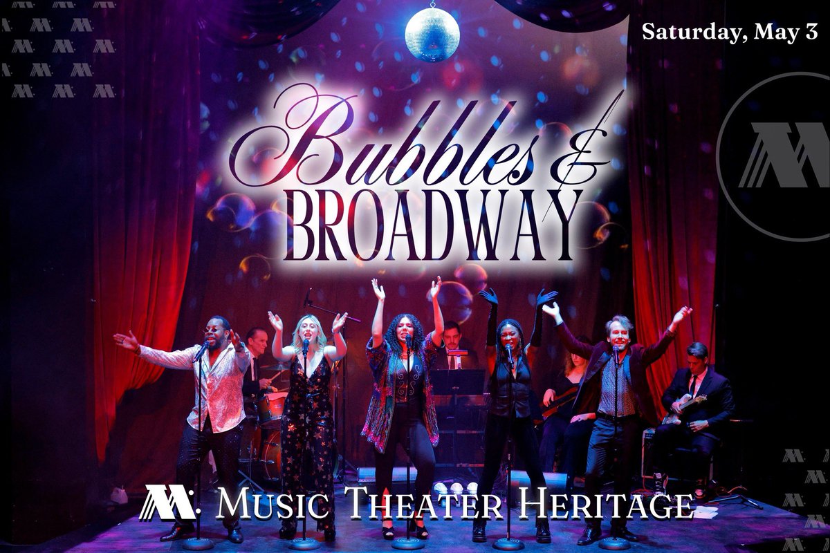 BUBBLES &amp; BROADWAY our one night only extravaganza is coming up on May 3. Tunes from shows playing on the B’Way RIGHT NOW. The Outsiders, Hamilton, Hadestown, Sunset Blvd, and more! musictheaterheritage.com/project/bubble…